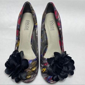 Dolce By mojo moxy Floral Fan peacock Stilettos 8M